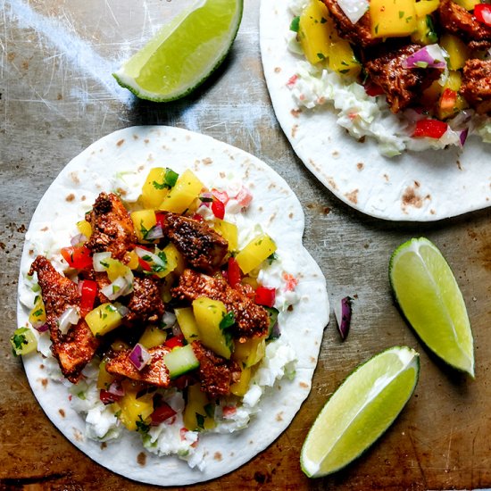 Blackened Fish Tacos With Mango Salsa