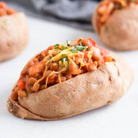 Lentil Sloppy Joe Sweet Potatoes