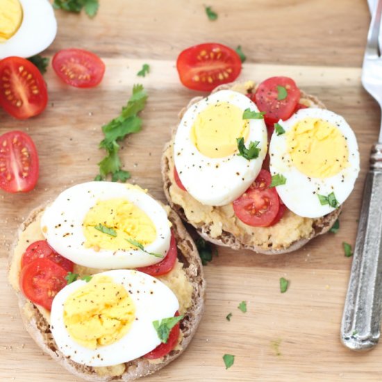 Open-Faced Hummus and Egg Sandwich