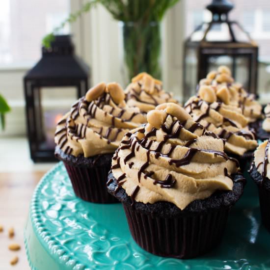 Chocolate Peanut Butter Cupcakes