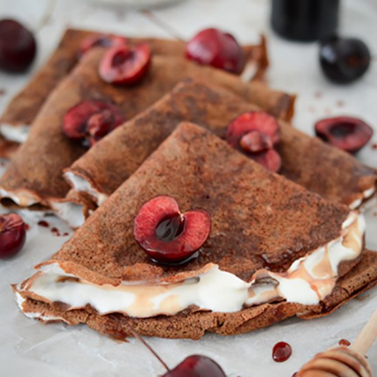 CHOCOLATE PROTEIN CREPES (GF)