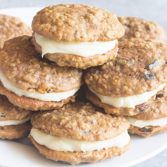 Carrot Cake Cookie Sandwiches