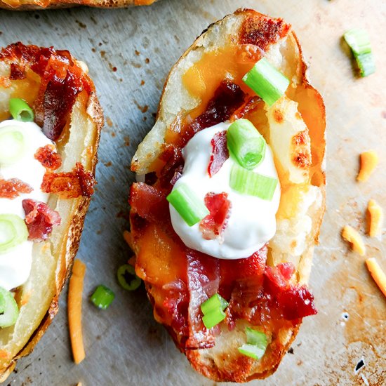 Cheese and Bacon Potato Skins