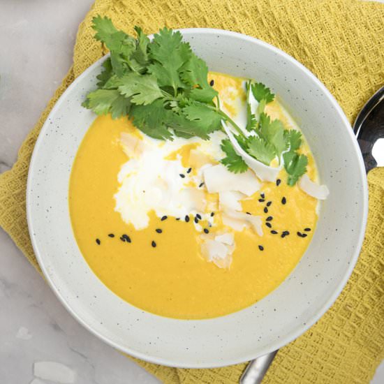 sweet potato-coconut-peanut soup