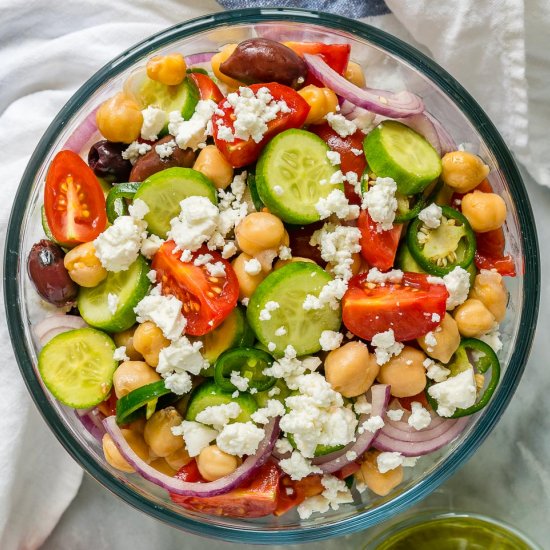 Loaded Greek Chickpea Chopped Salad