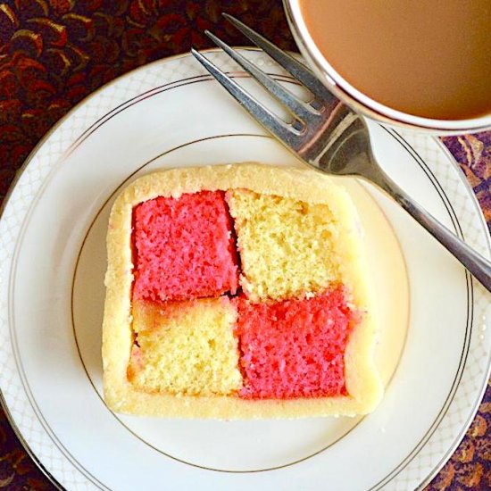 Lemon Rose Battenberg Cake