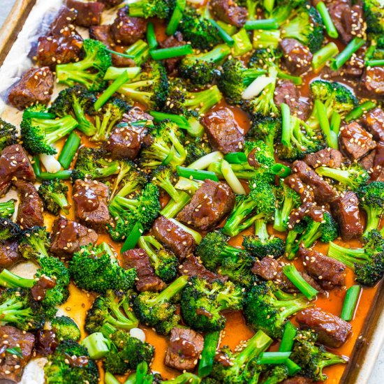 15-Min Sheet Pan Beef & Broccoli