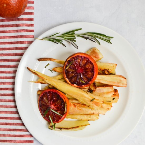 Blood Orange Roasted Parsnips