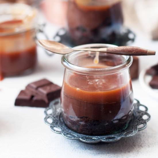 Dark Chocolate Caramel Pots