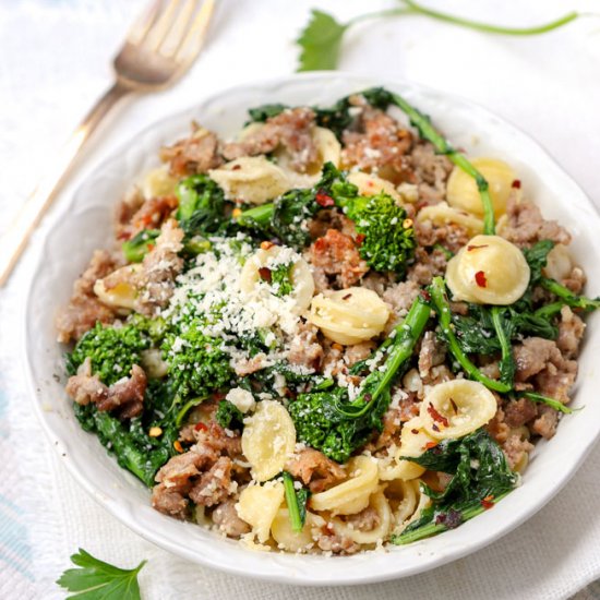 Pasta w Sausage and Broccoli Rabe