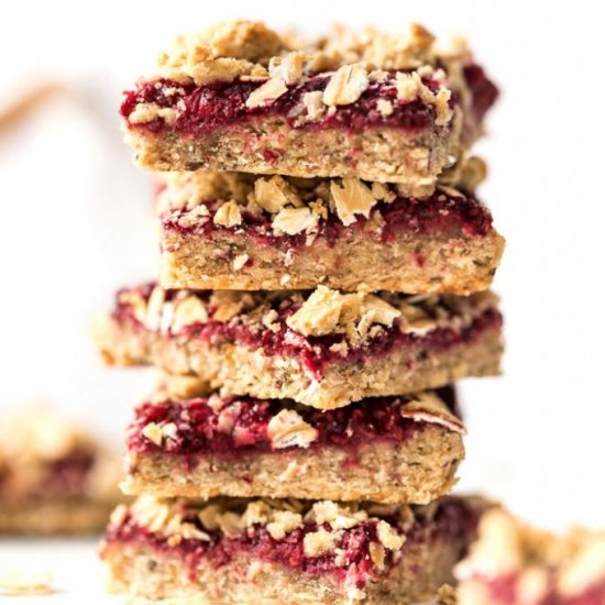 vegan raspberry oatmeal bars