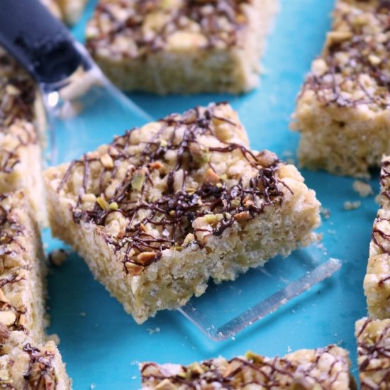 Pistachio Rice Crispy Treats