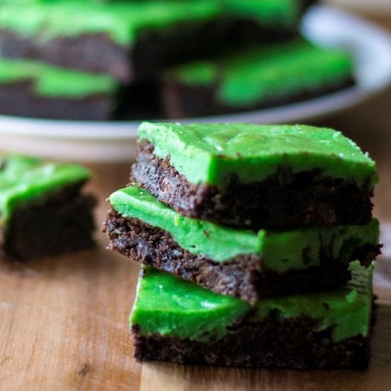 Green Cheesecake Brownie Bars