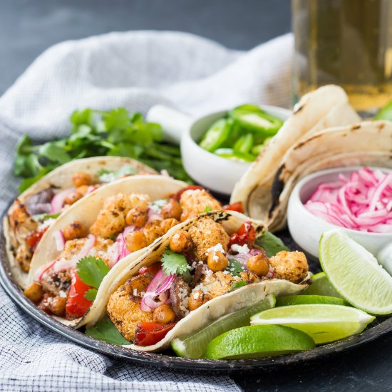 Cauliflower Tacos with Chickpeas