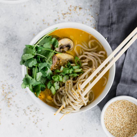 Coconut Curry Ramen Noodle Soup