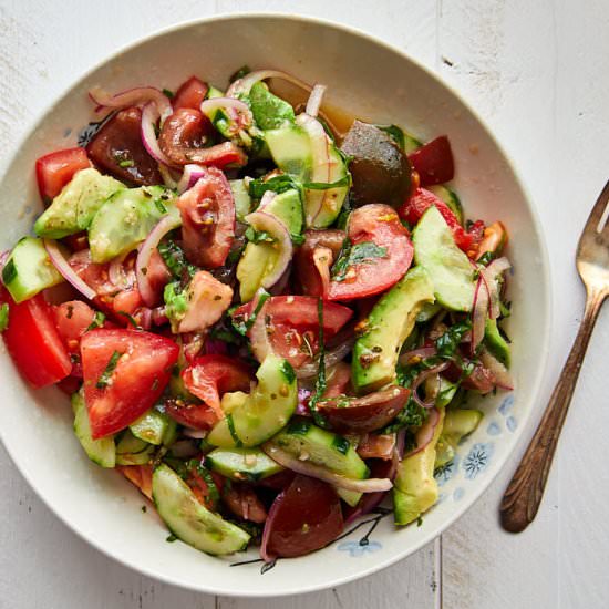 Tomato Cucumber Avocado Salad