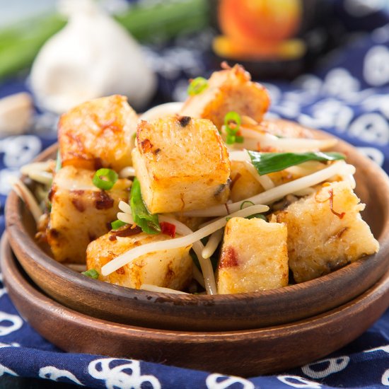 Pan-Fried Turnip Cake with XO Sauce