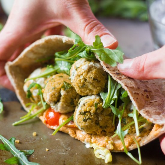 Baked Quinoa Falafel Sandwiches