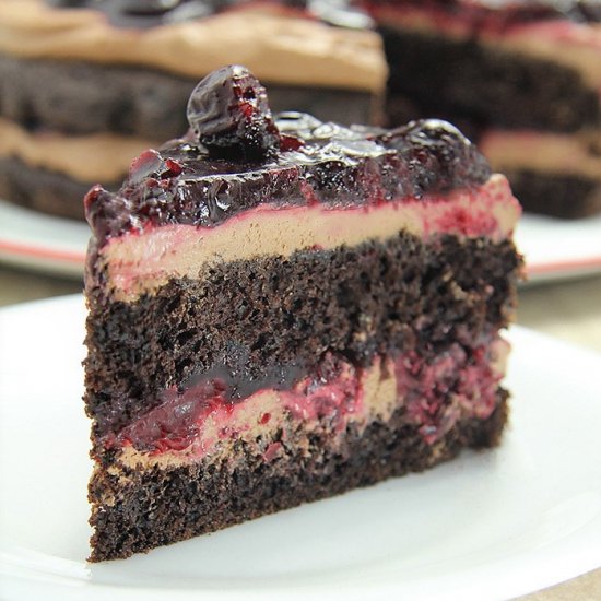 Chocolate Cherry Mousse Cake