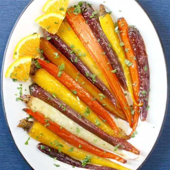 Roasted Orange Rainbow Carrots