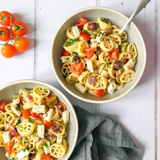 Greek-style pasta salad