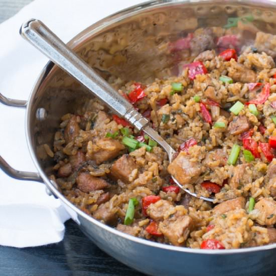 Pork Jambalaya with Burnt Sugar