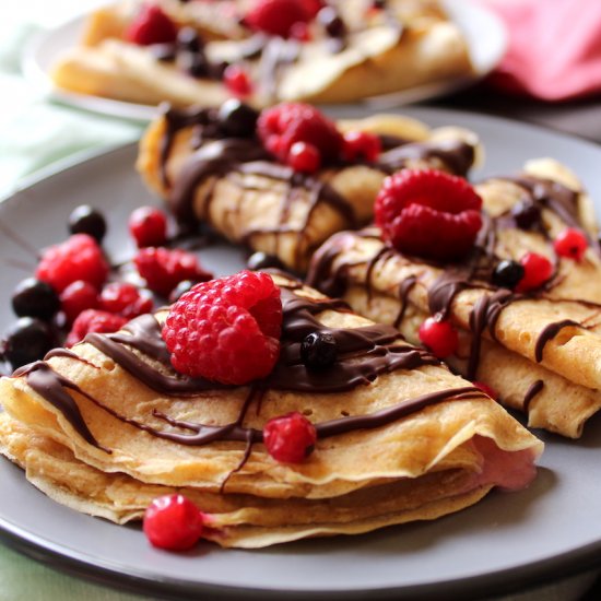 Vegan Crêpes with Berry Yoghurt