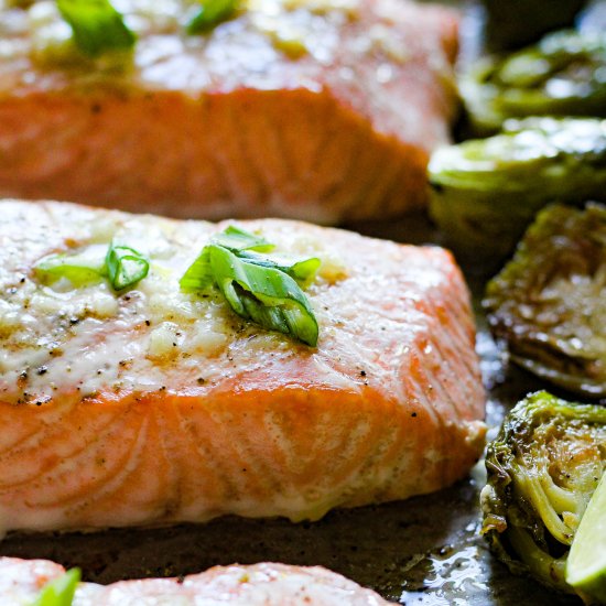 One pan buttery garlic salmon