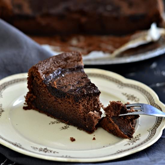 Brownie baked with a glaze