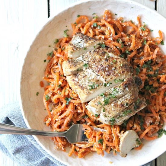 Garlic & Parmesan Carrot Spirals