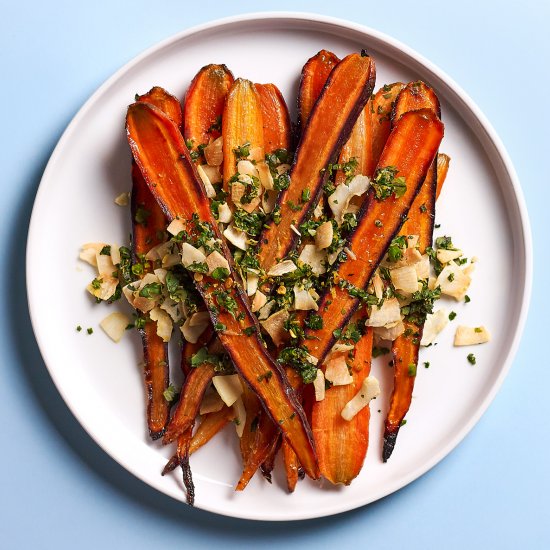 Roasted Carrots + Coconut Gremolata