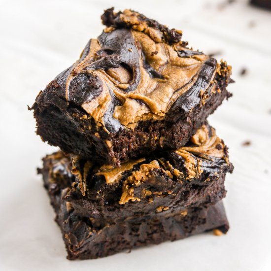 Vegan Fudgy Tahini Swirl Brownies