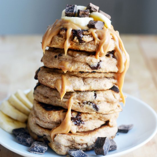 Vegan Spelt Chocolate Chunk Pancake