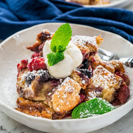 Berry Brioche Bread Pudding