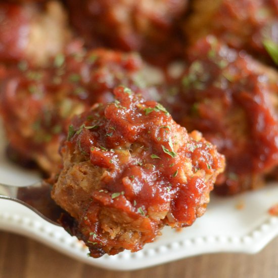 Gluten Free Slow Cooker Tangy Turkey Meatballs