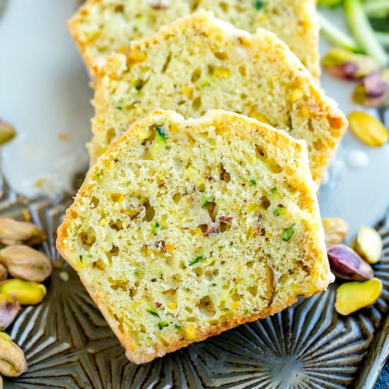 Lemon Pistachio Zucchini Bread