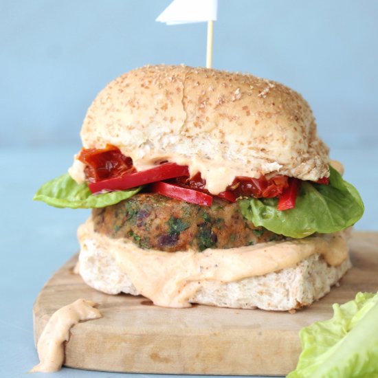 Ultimate Chickpea Kale Bean Burgers