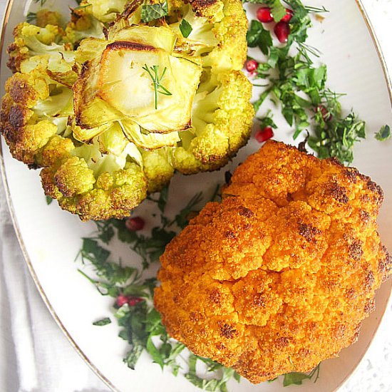 Spicy Whole Roasted Cauliflower