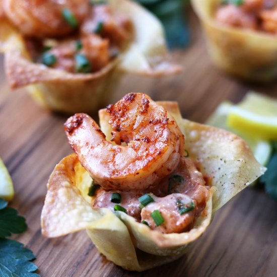 Yum Yum Shrimp Wonton Cups