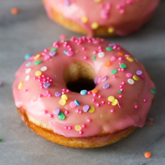 Vanilla Glazed Baked Donuts