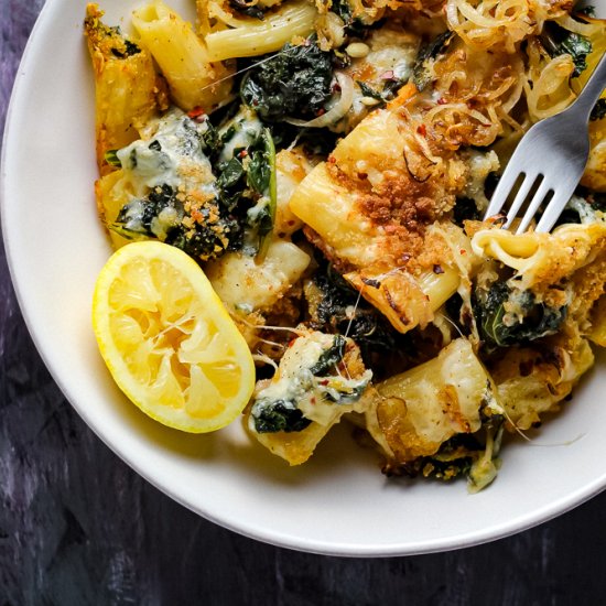 Gruyere and Kale Baked Rigatoni