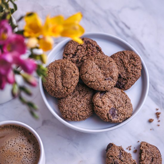 Cashew butter choc chip cookies