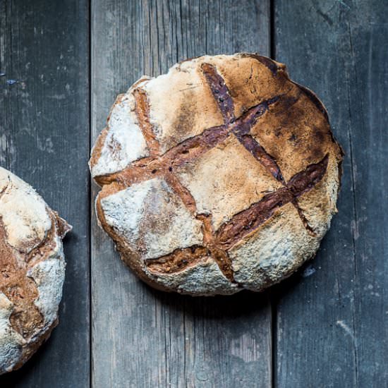 Multigrain durum sourdough bread