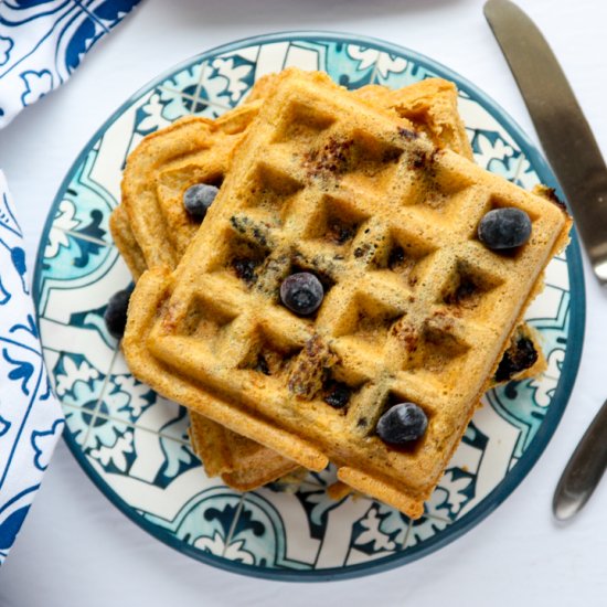 Blueberry Coconut Waffles