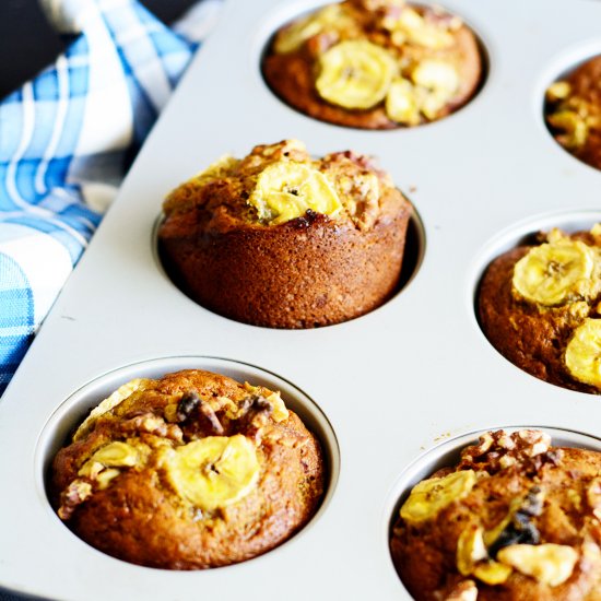 Banana Ackee Muffins with Buckwheat