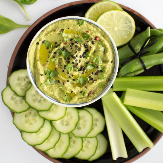 Green Hummus with Veggies