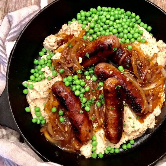 Bangers + Mash & Onion Gravy