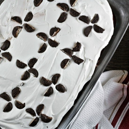 Peppermint Mocha Poke Cake