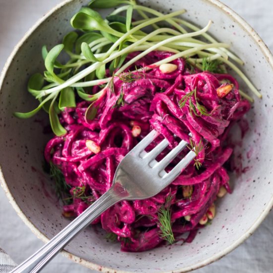 Creamy Beet Noodles