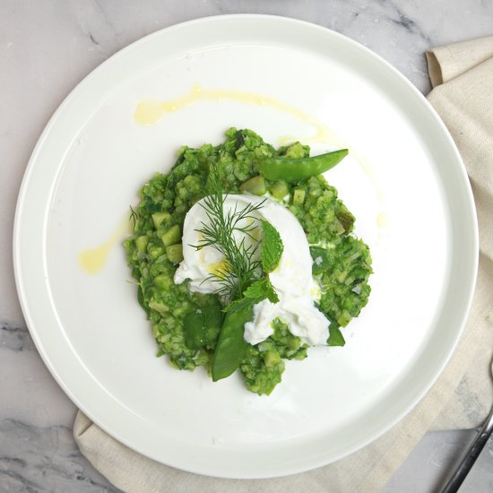 amazing spring pea and herb risotto